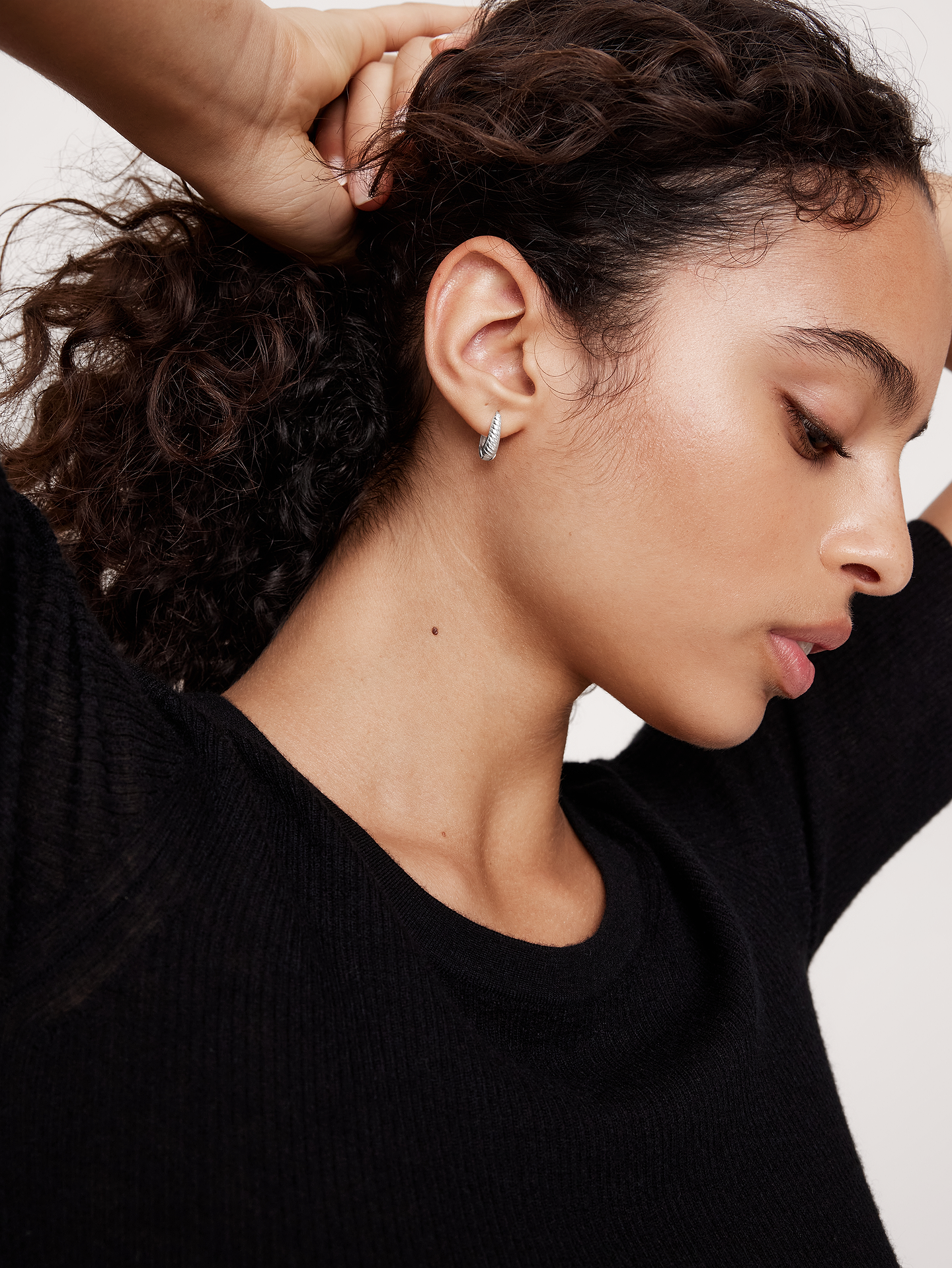 Image number 2 showing, Ravena Oval Huggie Hoop Earrings Set Of 3 by Aureus + Argent