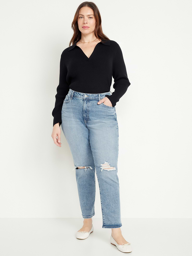L'image numéro 7 présente Jean OG profilé droit à taille haute longueur cheville