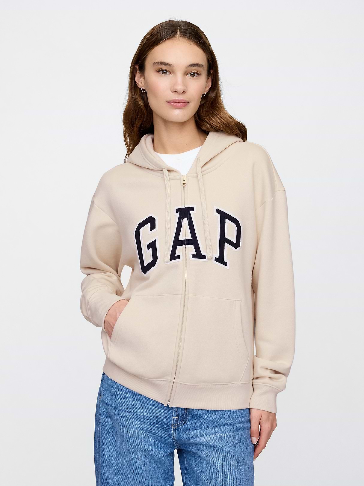 Relaxed Gap Logo Zip Hoodie | Gap Factory