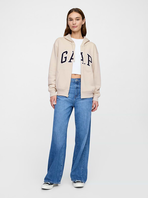 Relaxed Gap Logo Zip Hoodie