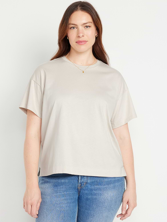 T-shirt ras du cou rétro pour femme