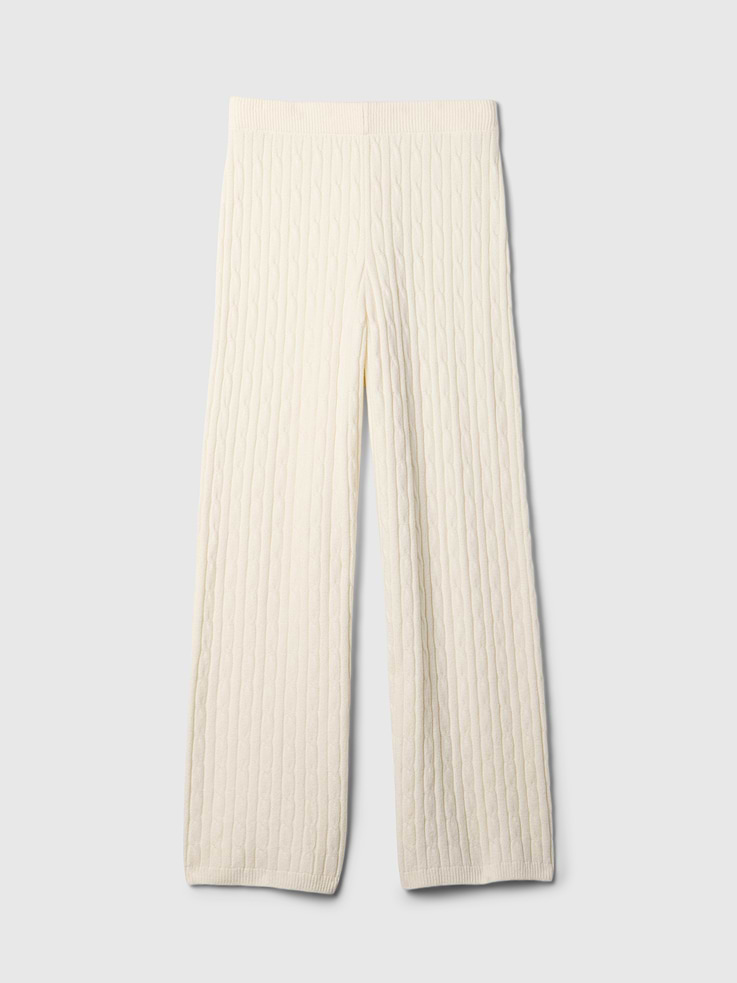 Image number 5 showing, CashSoft Cable-Knit Sweater Pants