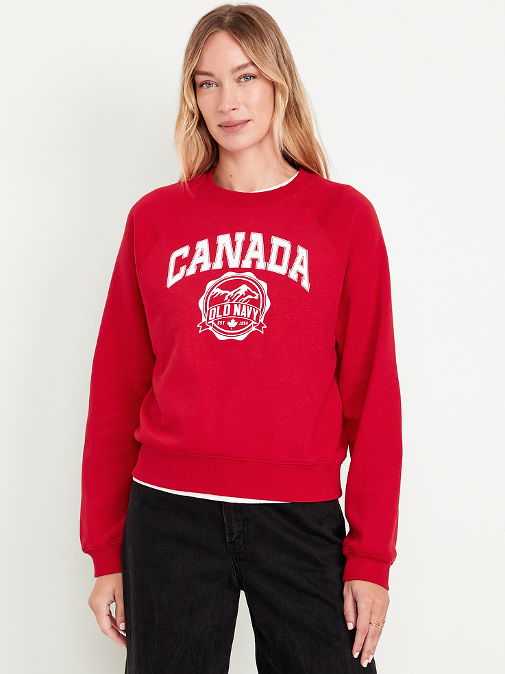 Oldnavy W Sweater Canada Red M #2213