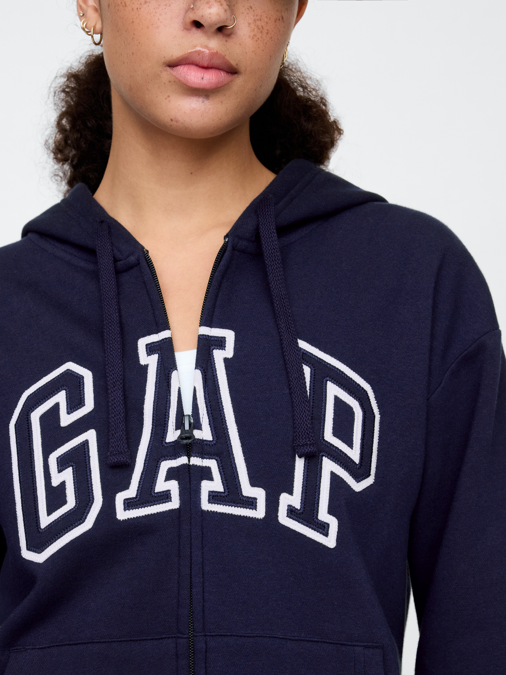 Relaxed Gap Logo Zip Hoodie | Gap Factory