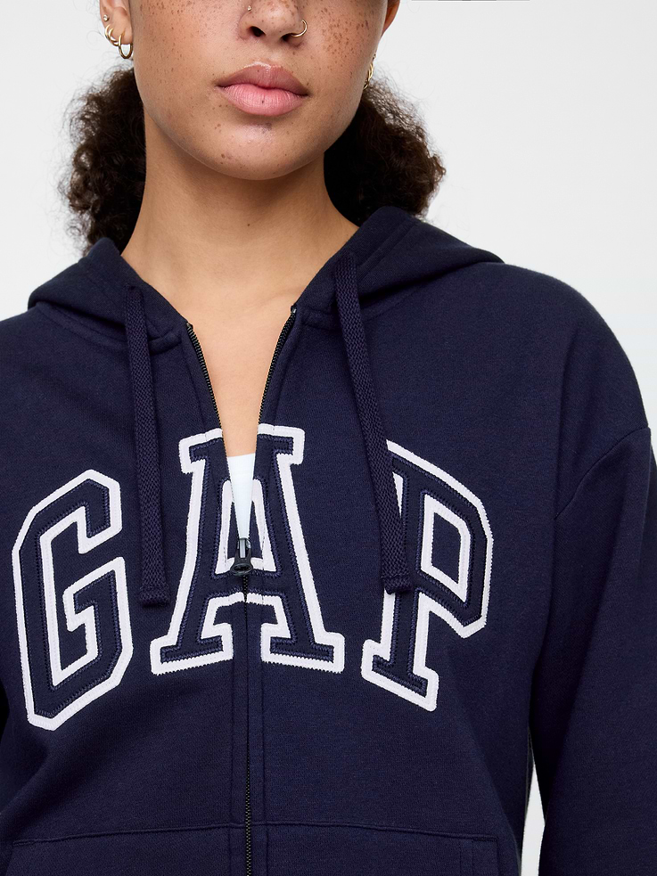 Image 4 of 5, Relaxed Gap Logo Zip Hoodie