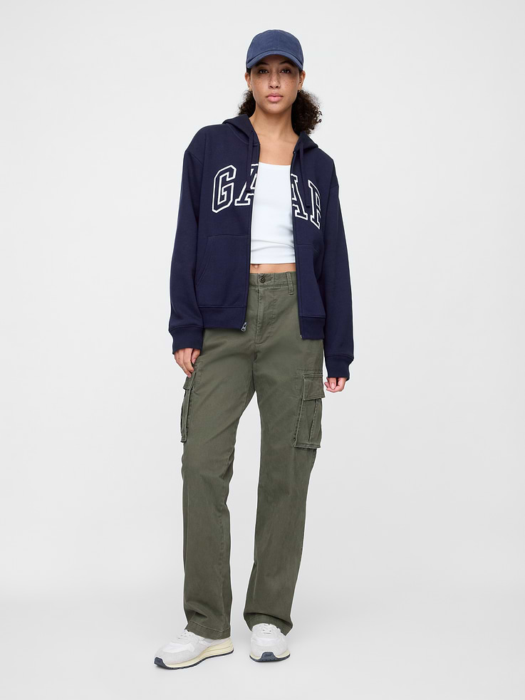Image 3 of 5, Relaxed Gap Logo Zip Hoodie