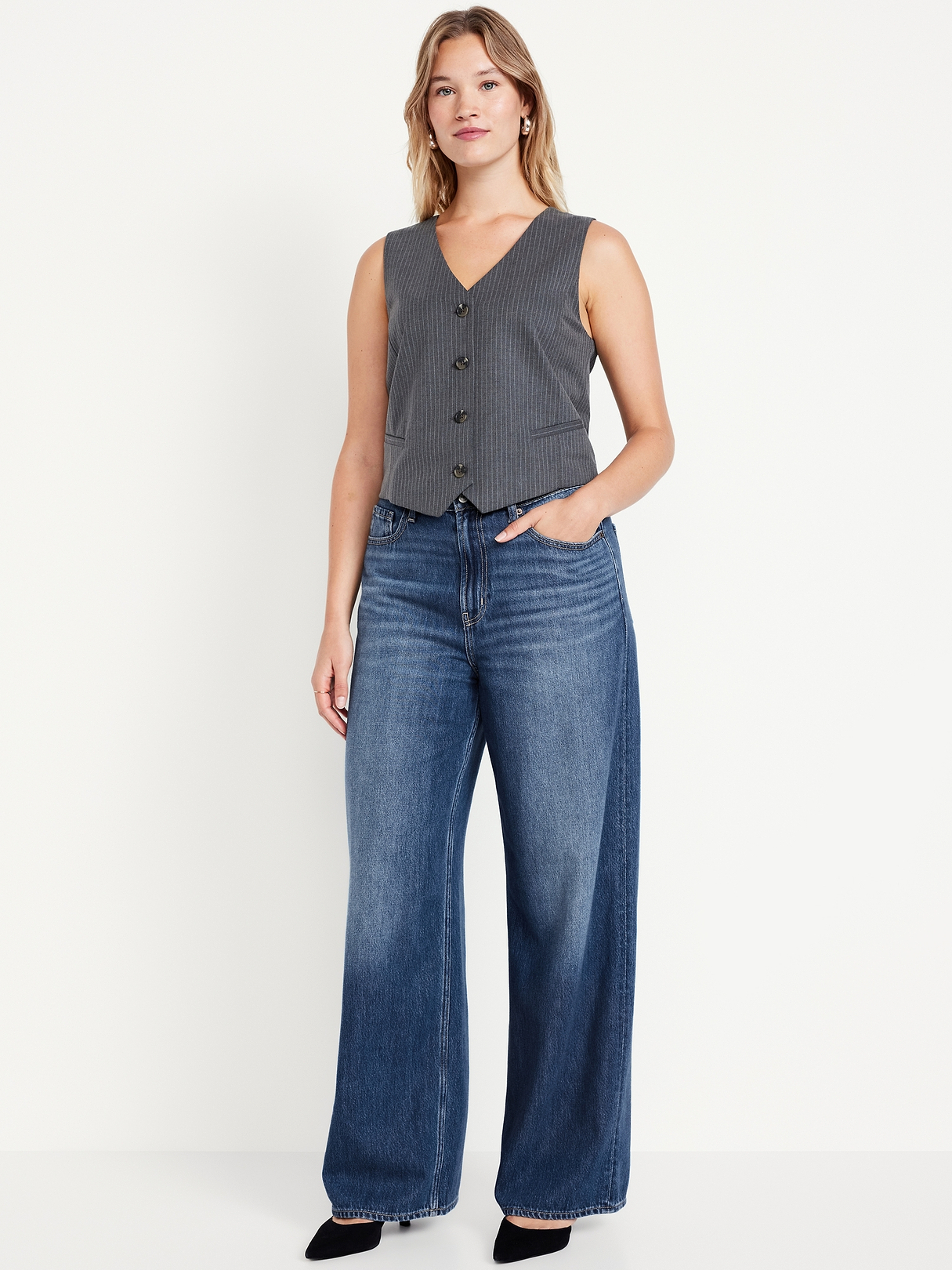 High-Waisted Baggy Wide-Leg Jeans | Old Navy