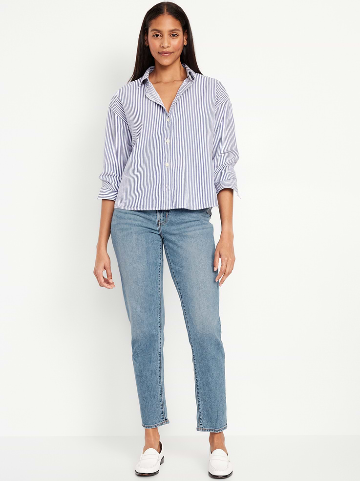L'image numéro 1 présente Jean OG profilé droit à taille haute longueur cheville