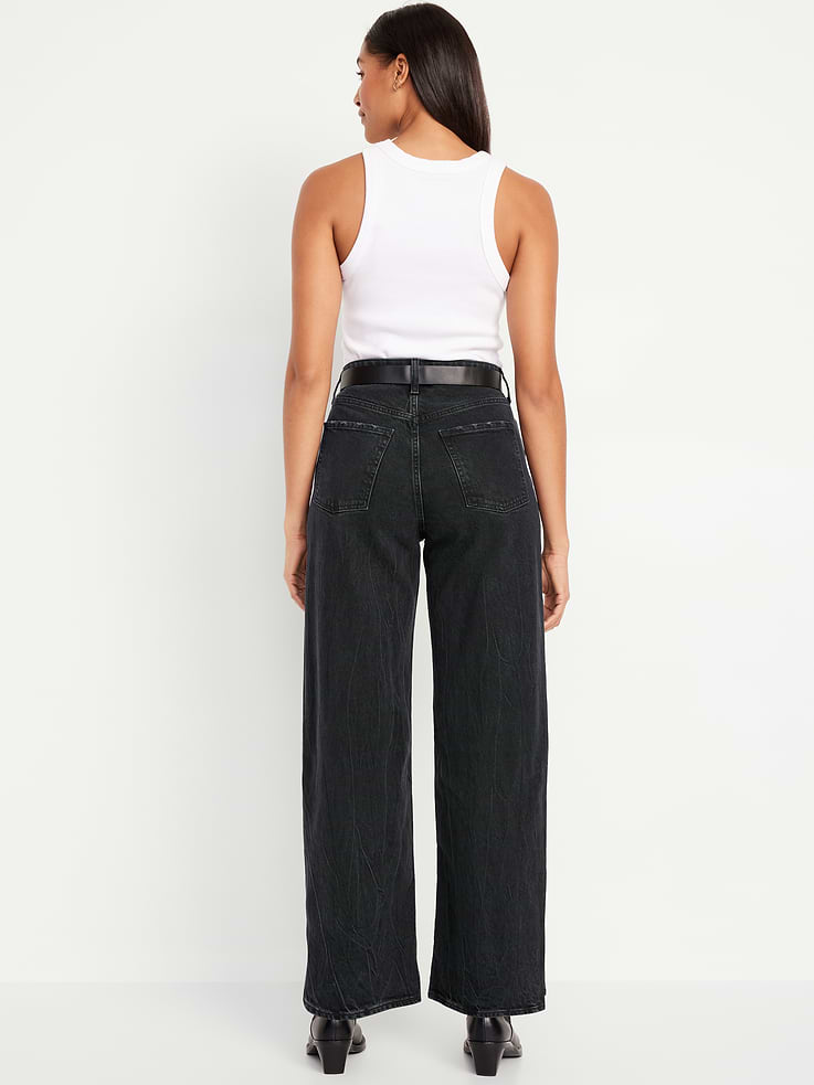 Image number 3 showing, Curvy Extra High-Waisted Wide-Leg Jeans