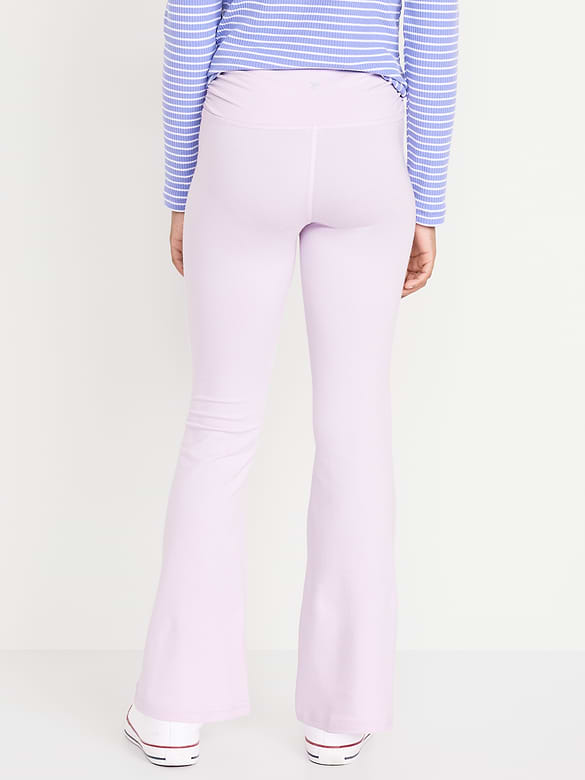 High-Waisted PowerChill Side-Ruched Flared Leggings for Girls