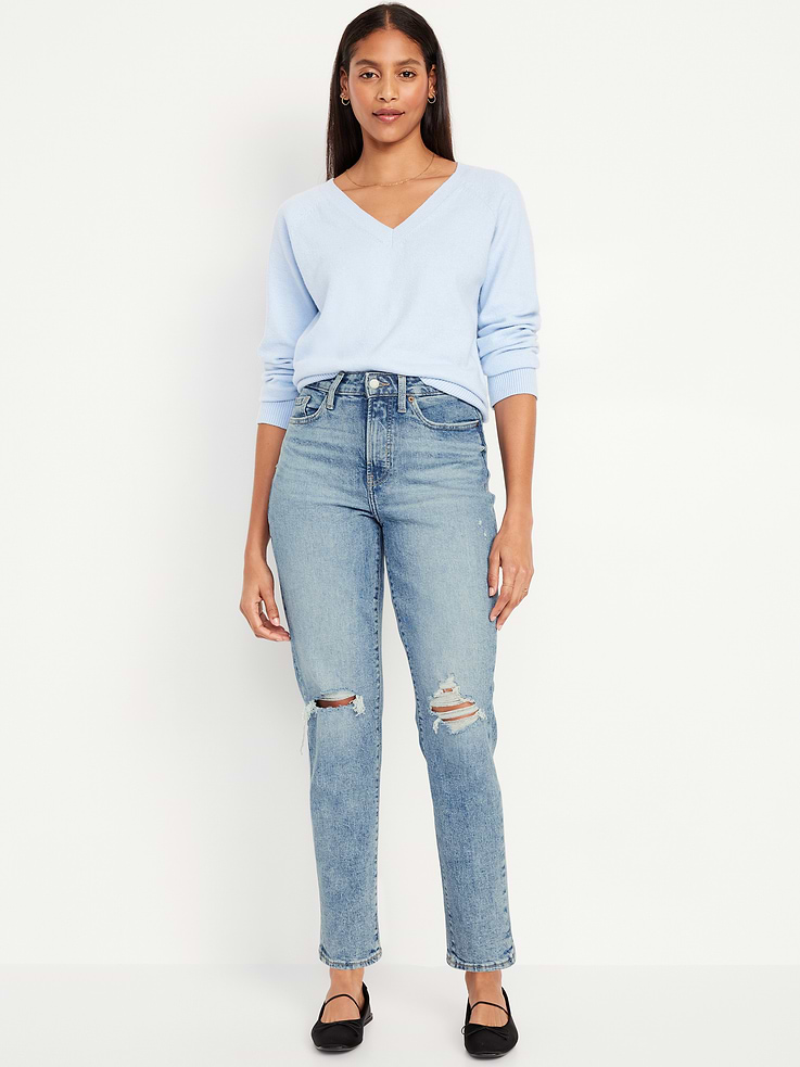L'image numéro 1 présente Jean OG profilé droit à taille haute longueur cheville