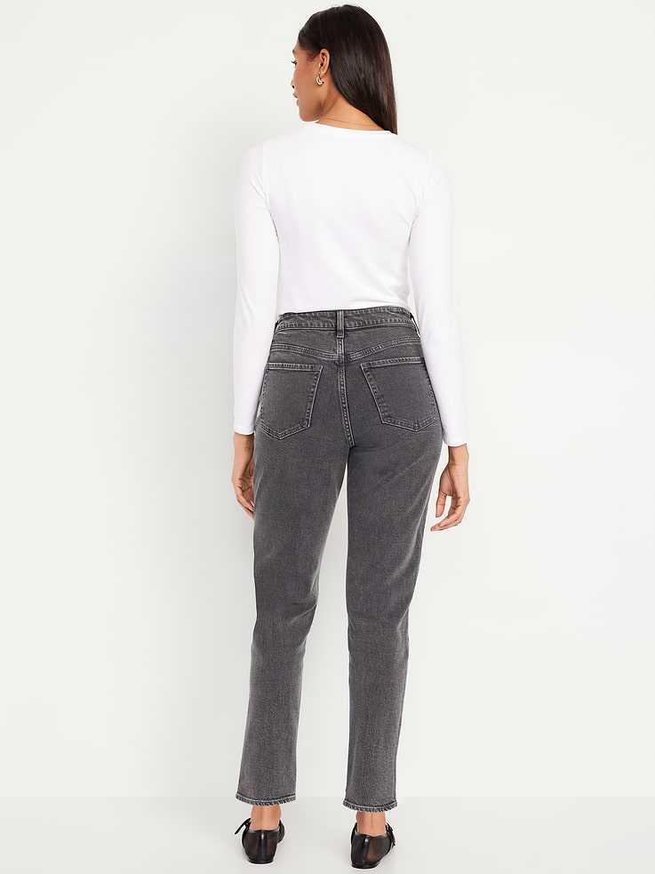 Image 3 of 10, Curvy High-Waisted OG Straight Ankle Jeans