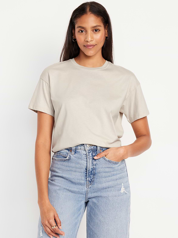 T-shirt ras du cou rétro pour femme