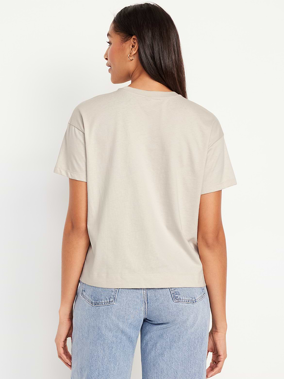 T-shirt ras du cou rétro pour femme