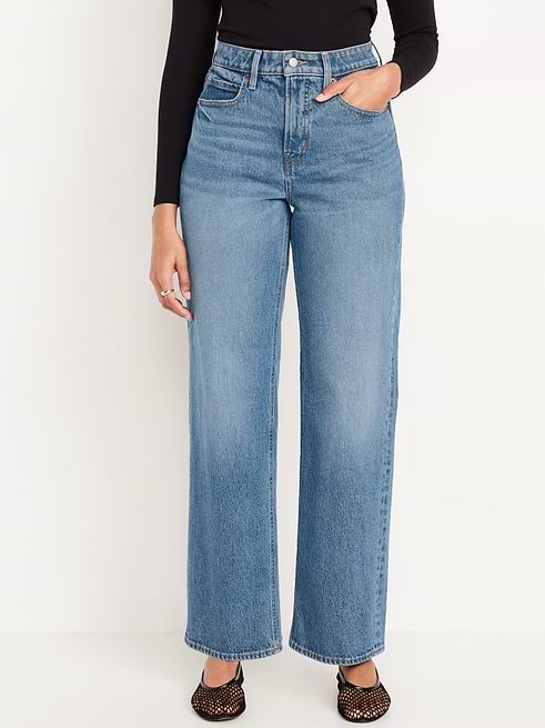 Curvy Extra High-Waisted Wide-Leg Jeans | Old Navy