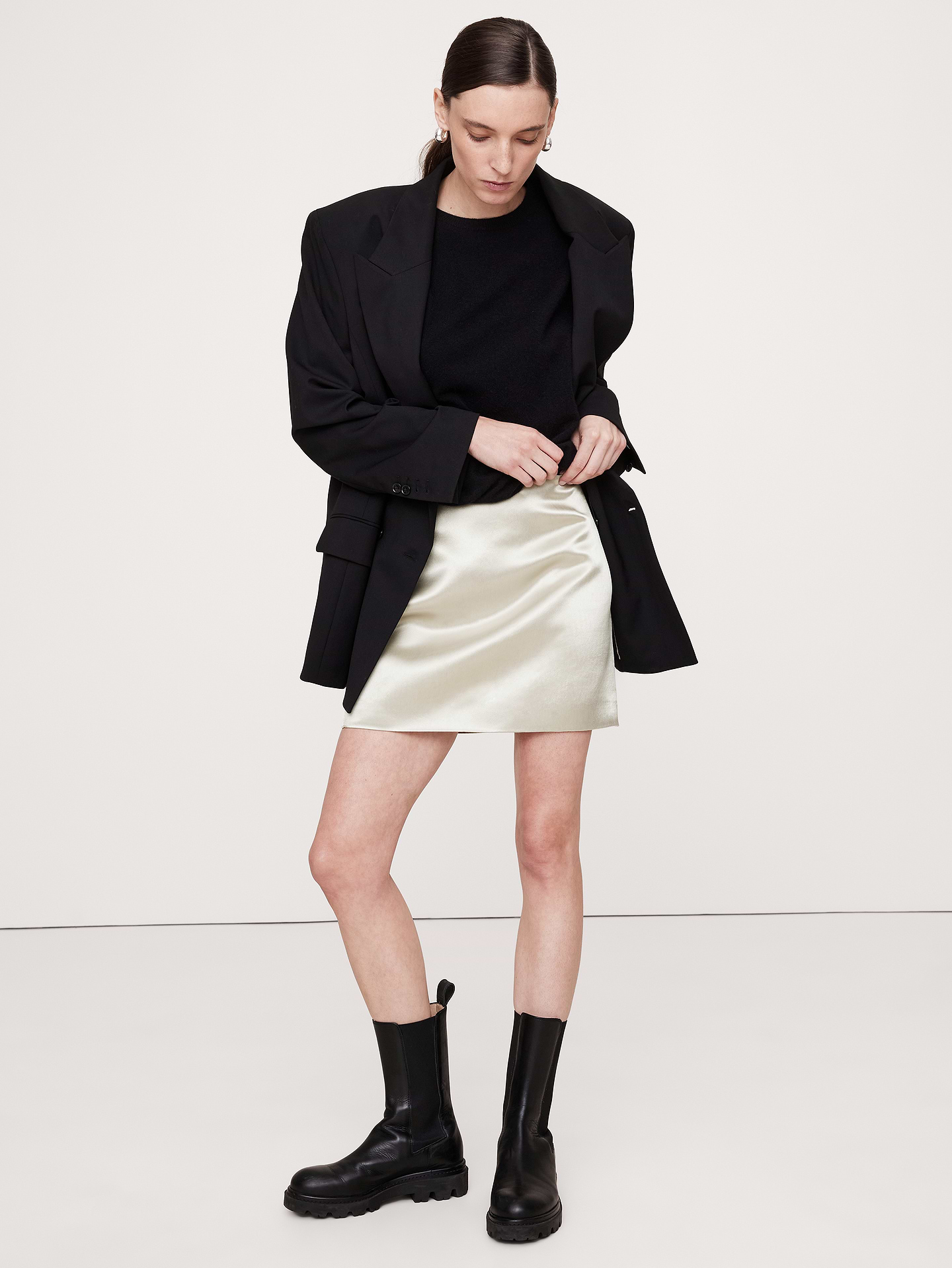 Image number 1 showing, Satin Mini Skirt