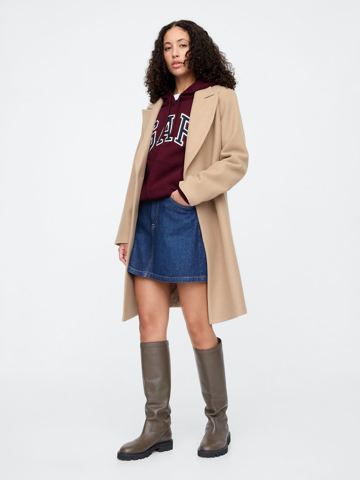 Relaxed Gap Logo Zip Hoodie | Gap Factory
