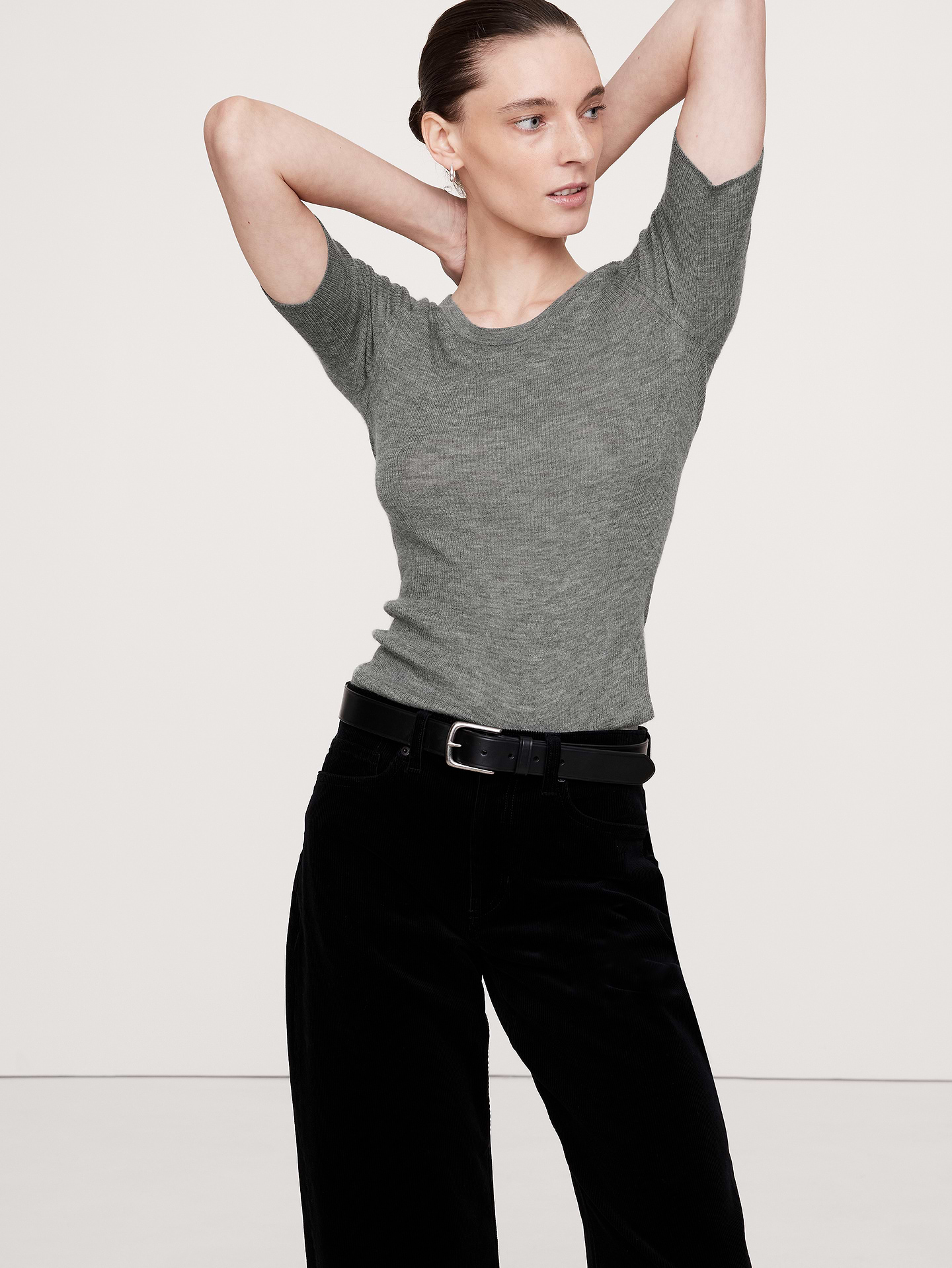 Image number 1 showing, Featherweight Cashmere Scoop-Neck Sweater
