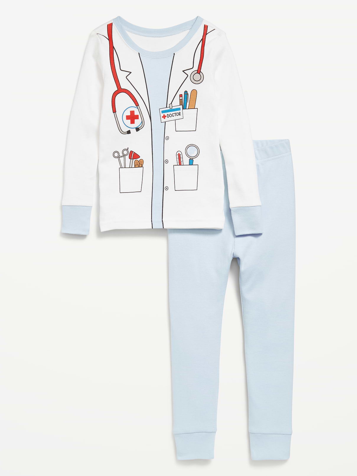 Image number 1 showing, Unisex Doctor Costume Pajama Set for Toddler & Baby