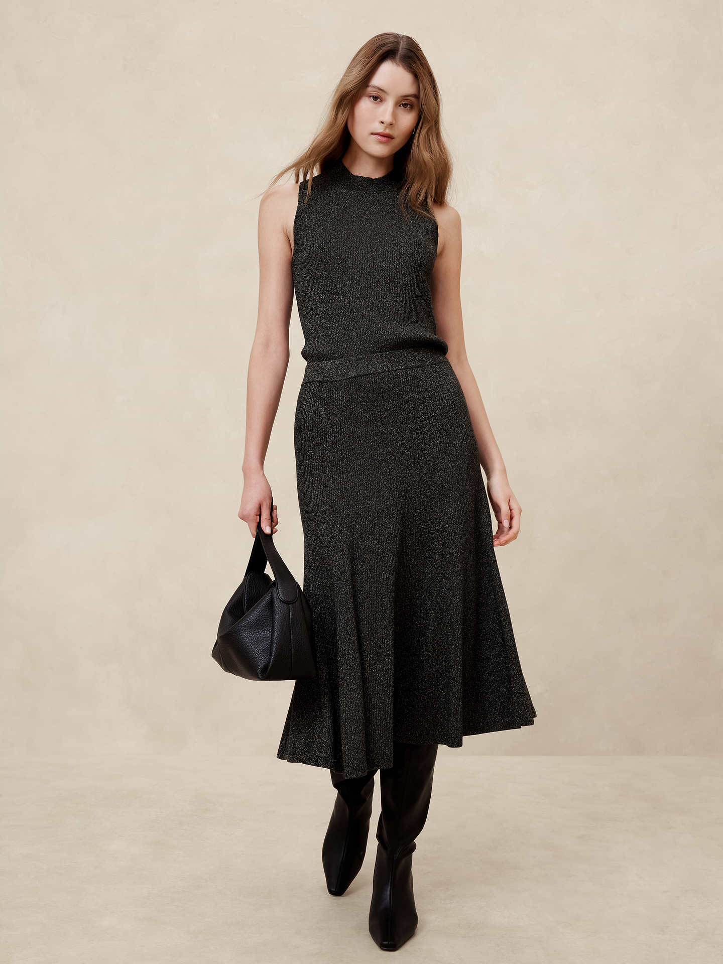 Image number 1 showing, Lurex Midi Sweater Skirt