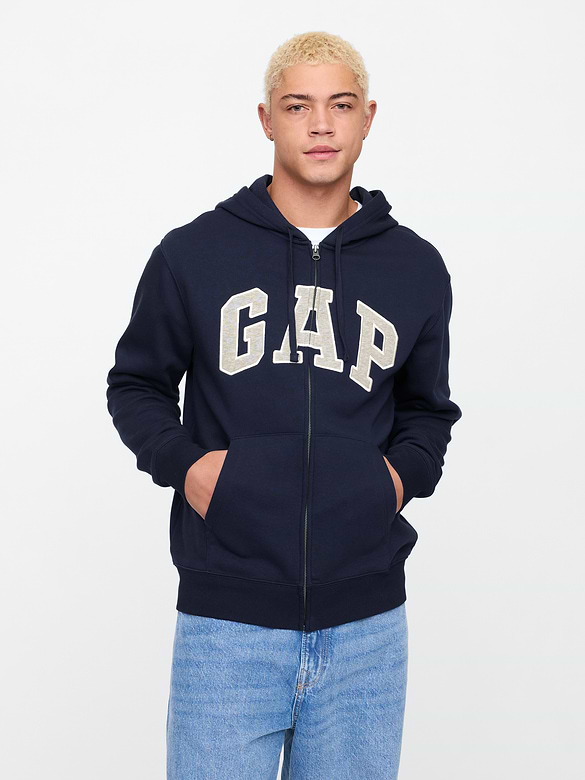 Relaxed Gap Logo Zip Hoodie