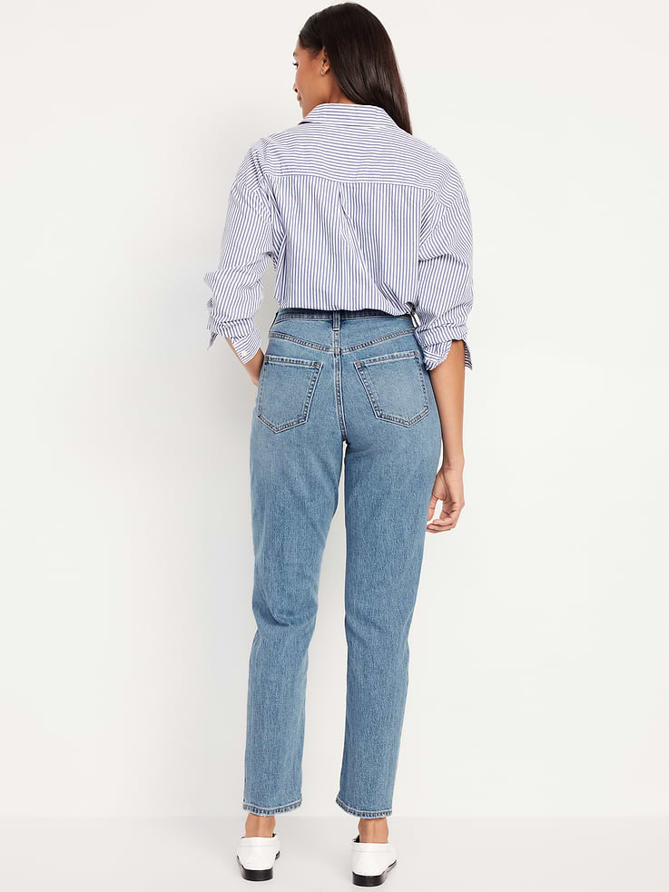 L'image numéro 3 présente Jean OG profilé droit à taille haute longueur cheville