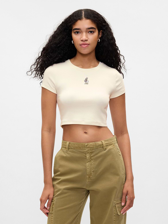 Gap × Disney Cropped Crewneck T-Shirt