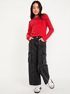 Image number 3 showing, High-Waisted Super Baggy Wide-Leg Cargo Jeans for Girls