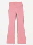 Image number 4 showing, High-Waisted PowerChill Crossover Flared Leggings for Girls