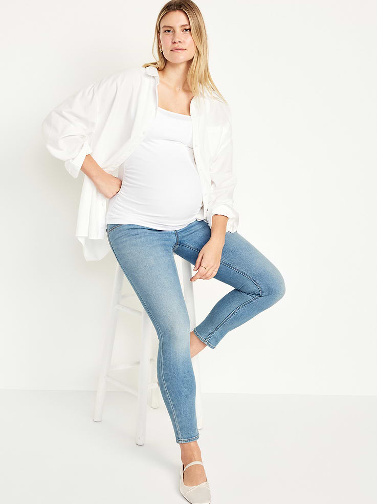 Image number 1 showing, Maternity Full-Panel Skinny Jeans