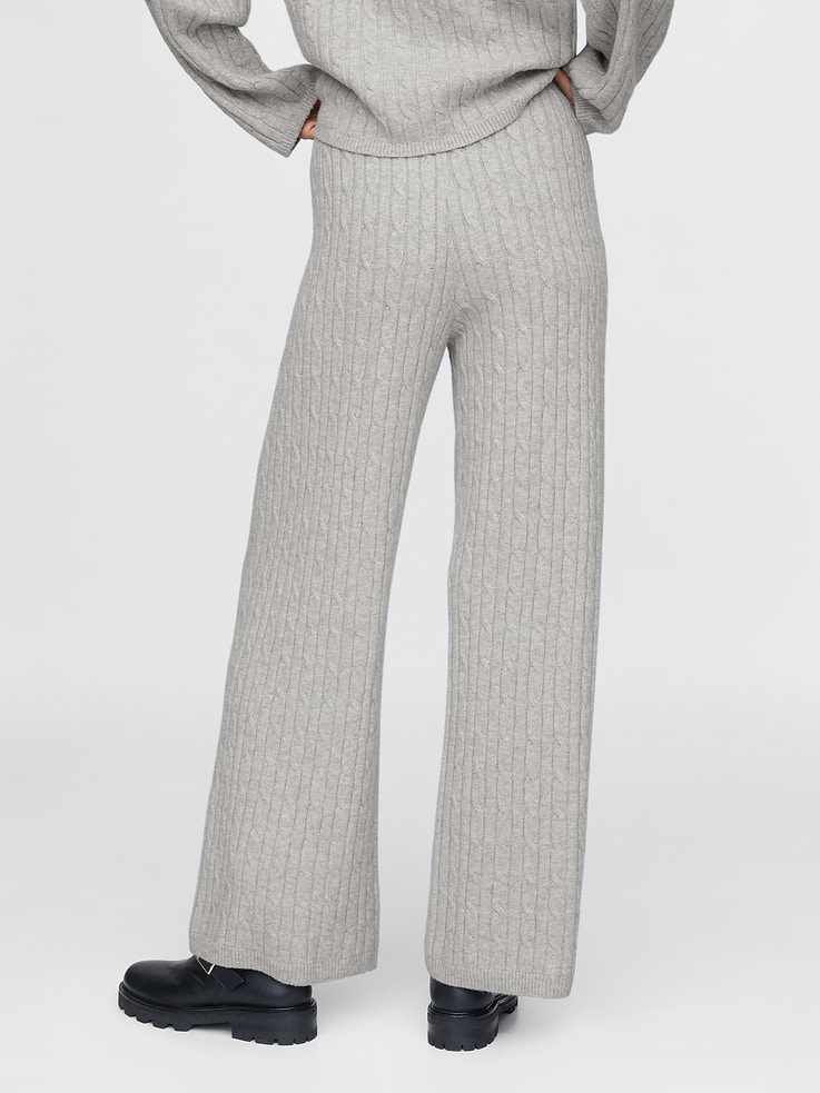 Image 4 of 6, CashSoft Cable-Knit Sweater Pants