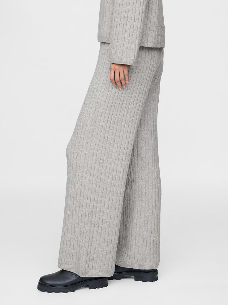 Image 3 of 6, CashSoft Cable-Knit Sweater Pants