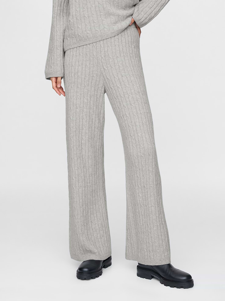 Image 2 of 6, CashSoft Cable-Knit Sweater Pants