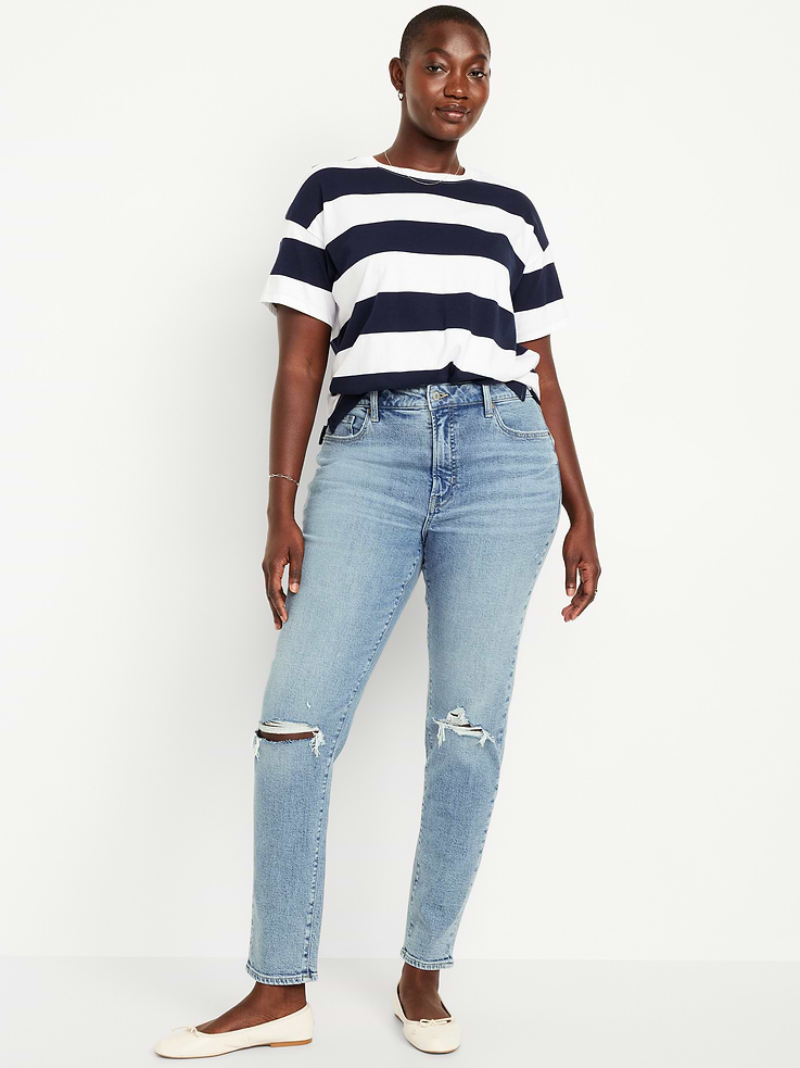 L'image numéro 5 présente Jean OG profilé droit à taille haute longueur cheville
