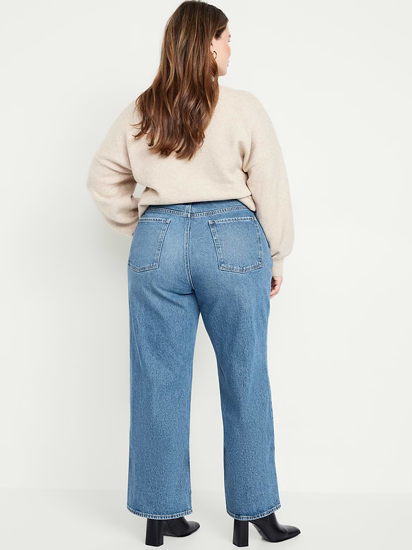 Curvy Extra High-Waisted Wide-Leg Jeans