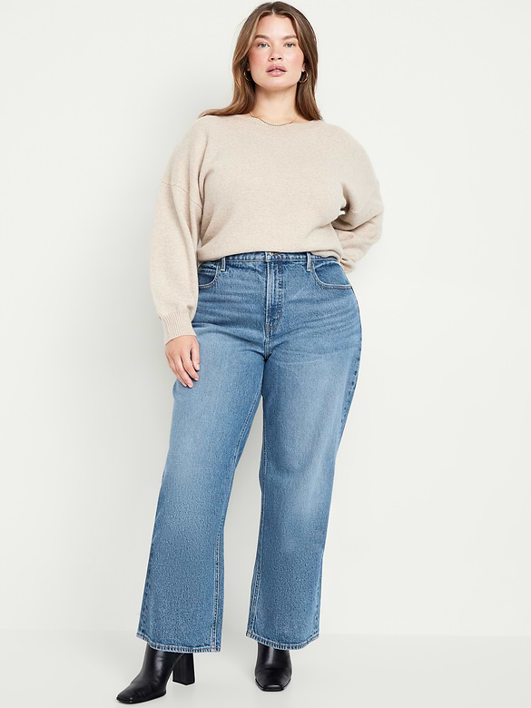 Curvy Extra High-Waisted Wide-Leg Jeans
