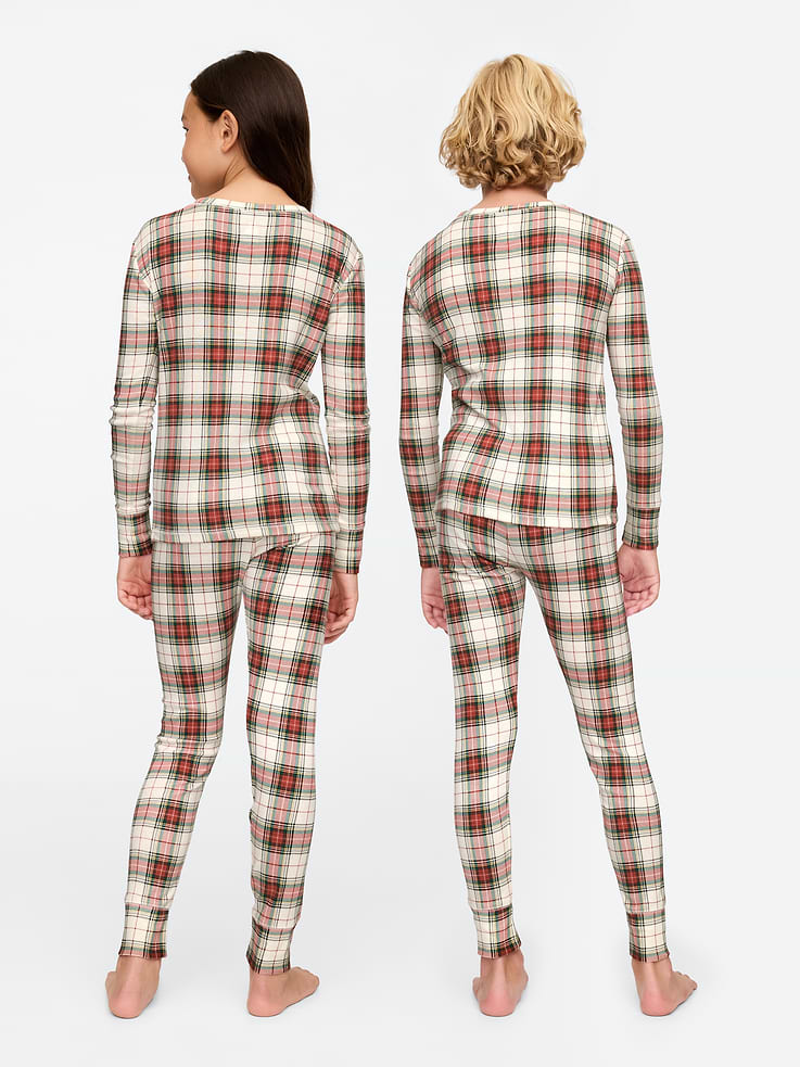 Image 2 of 6, Kids Organic Brushed Cotton Plaid PJ Set