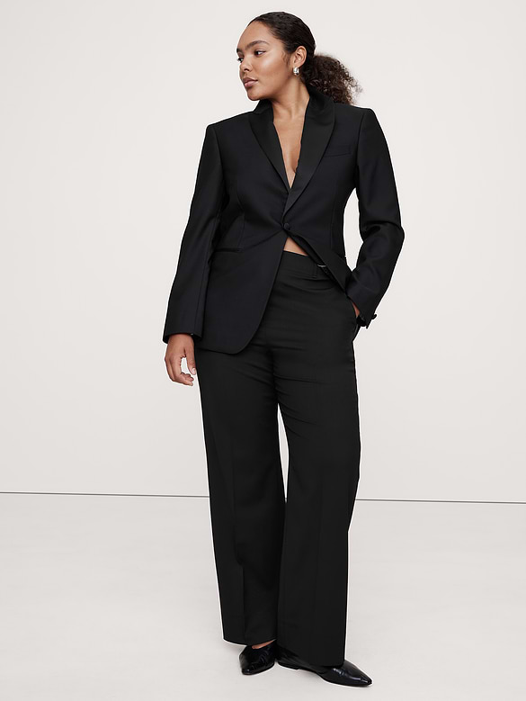 Ultra High-Rise Modern Straight Italian Lightweight Wool Pant