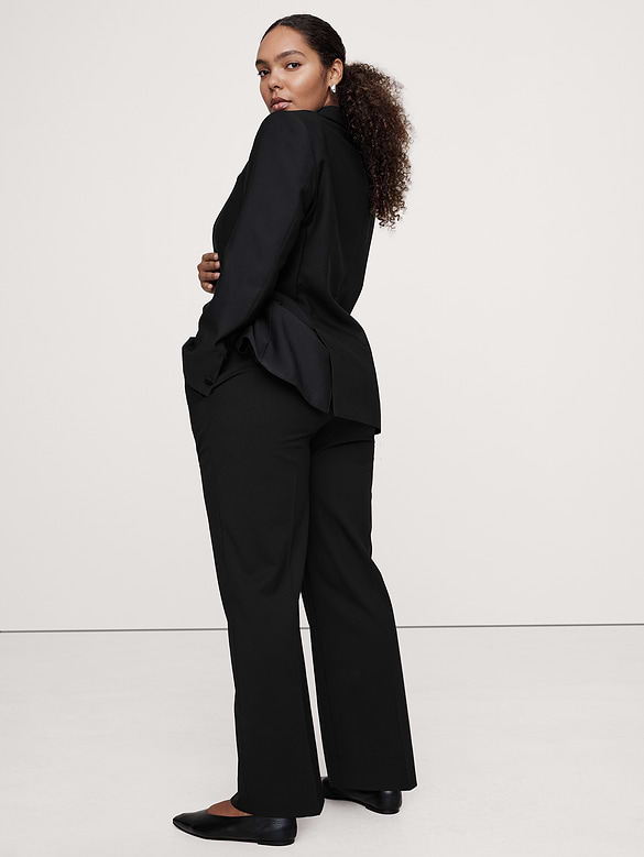 Ultra High-Rise Modern Straight Italian Lightweight Wool Pant