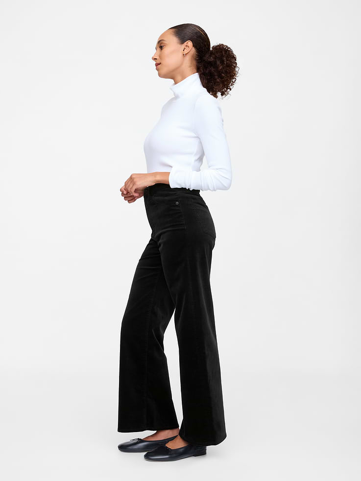 Image 3 of 7, High Rise Velvet Wide-Leg Pants