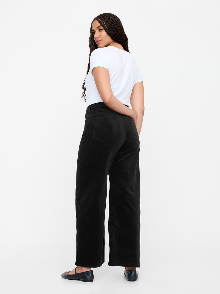 Image 6 of 7, High Rise Velvet Wide-Leg Pants