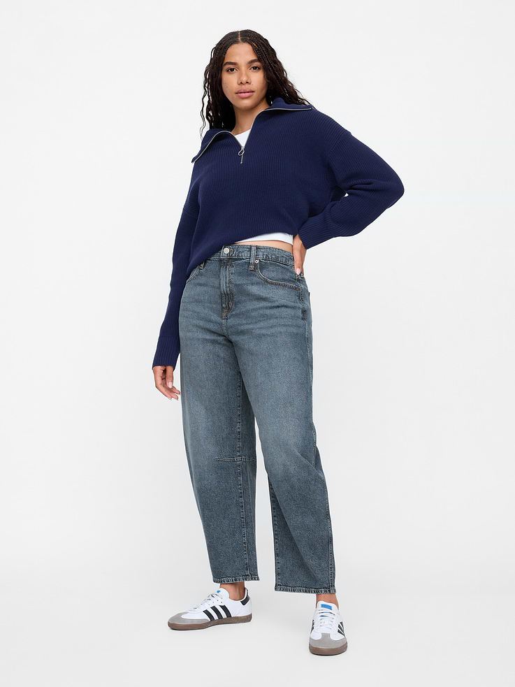 Image number 5 showing, High Rise Barrel Jeans