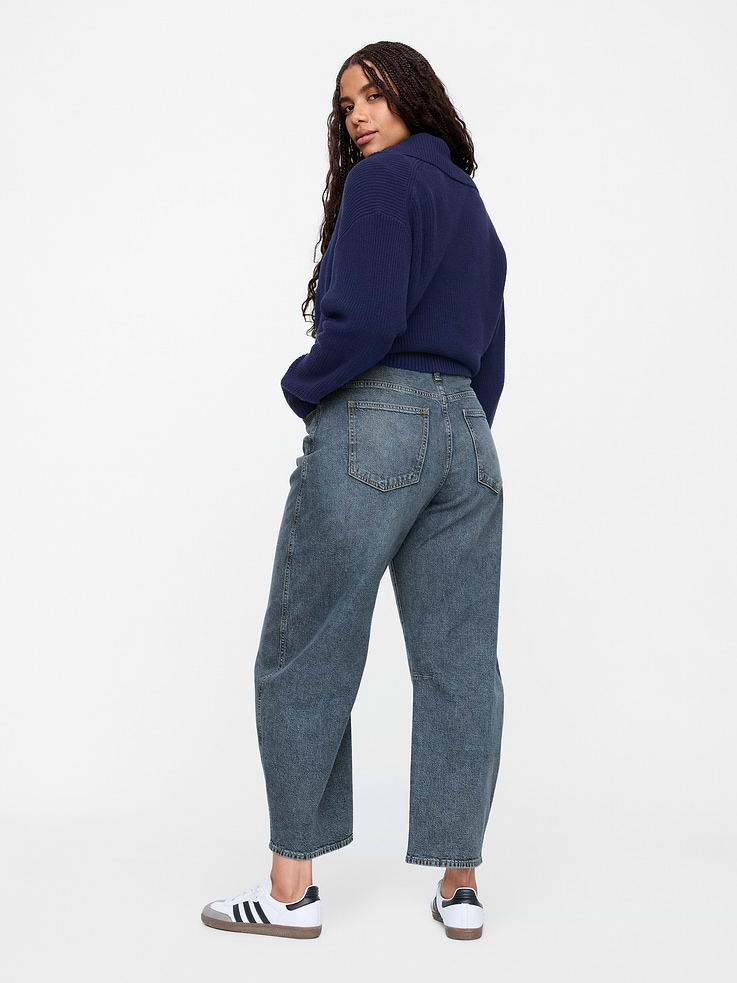Image number 6 showing, High Rise Barrel Jeans