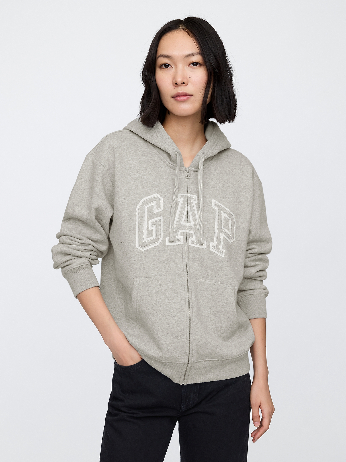 クー姫 Relaxed Gap Logo Zip Hoodie | Gap Factory