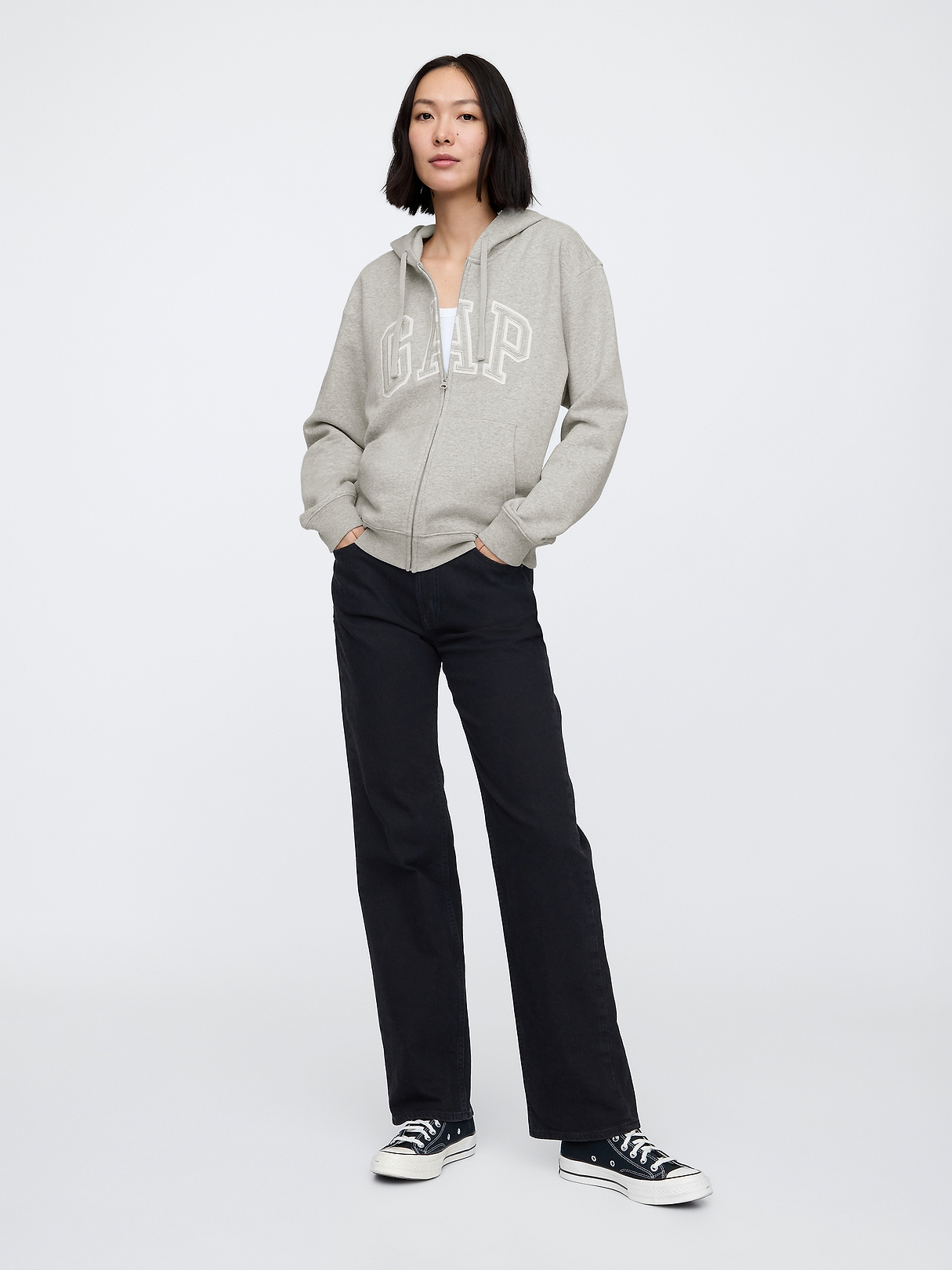 Relaxed Gap Logo Zip Hoodie | Gap Factory