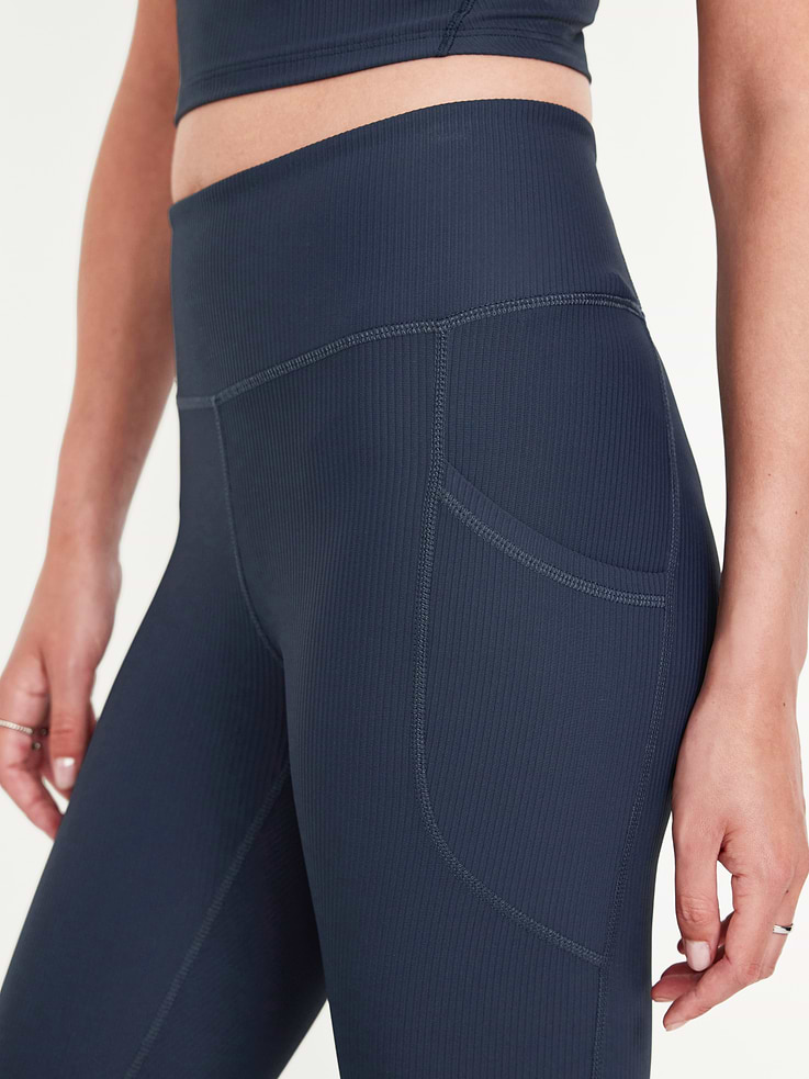 Image number 3 showing, High-Waisted PowerSoft Ribbed Pocket Leggings