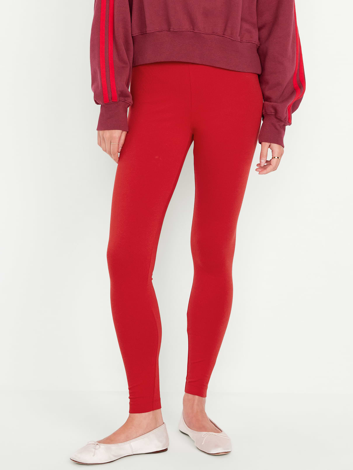 Image number 1 showing, High-Waisted Jersey Fashion Layering Leggings