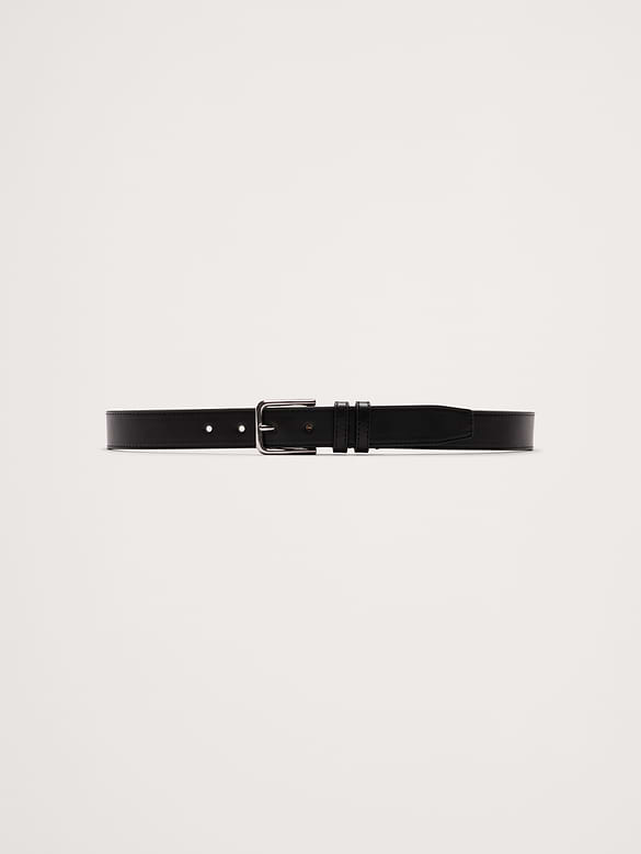 Topstitched Leather Belt