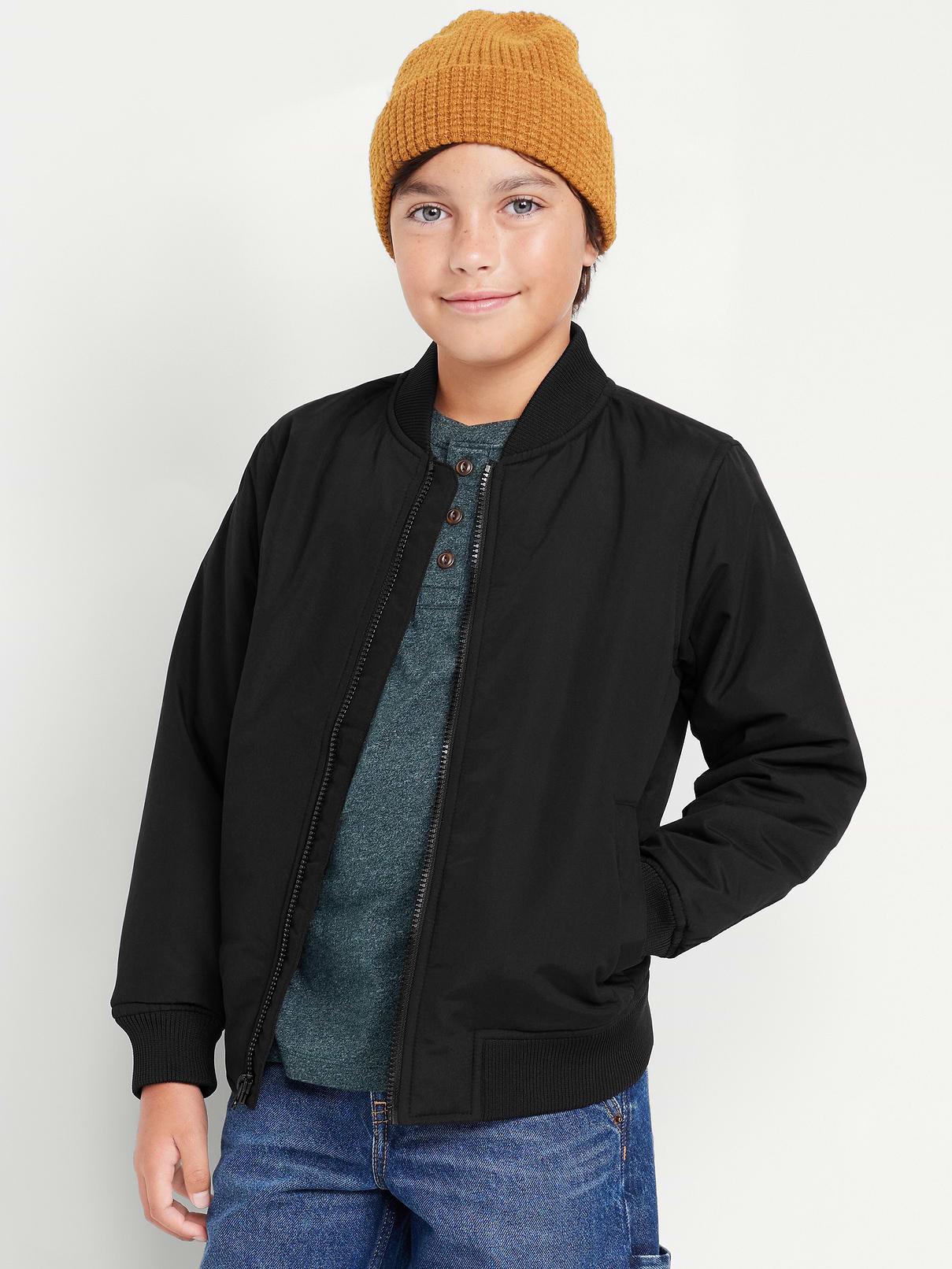 Image number 1 showing, Zip-Front Bomber Jacket for Boys