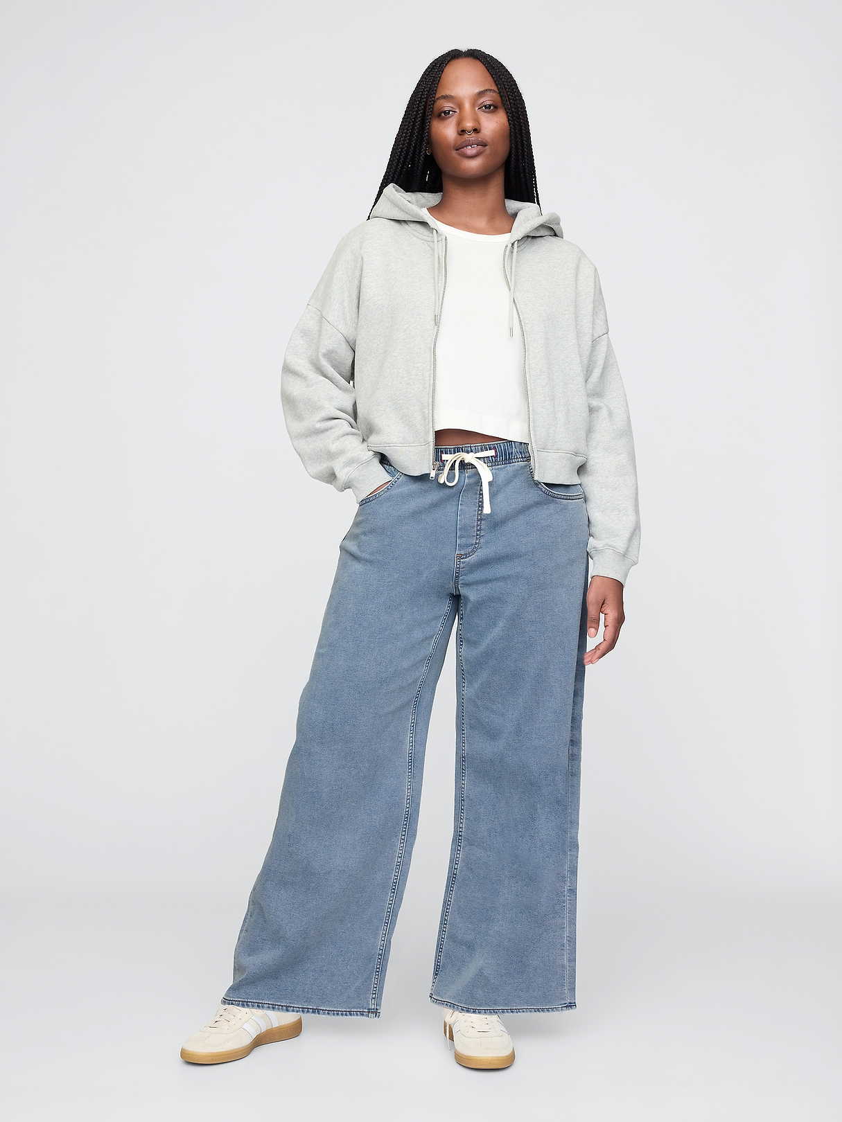 Mid Rise Knit Easy Baggy Jeans | Gap